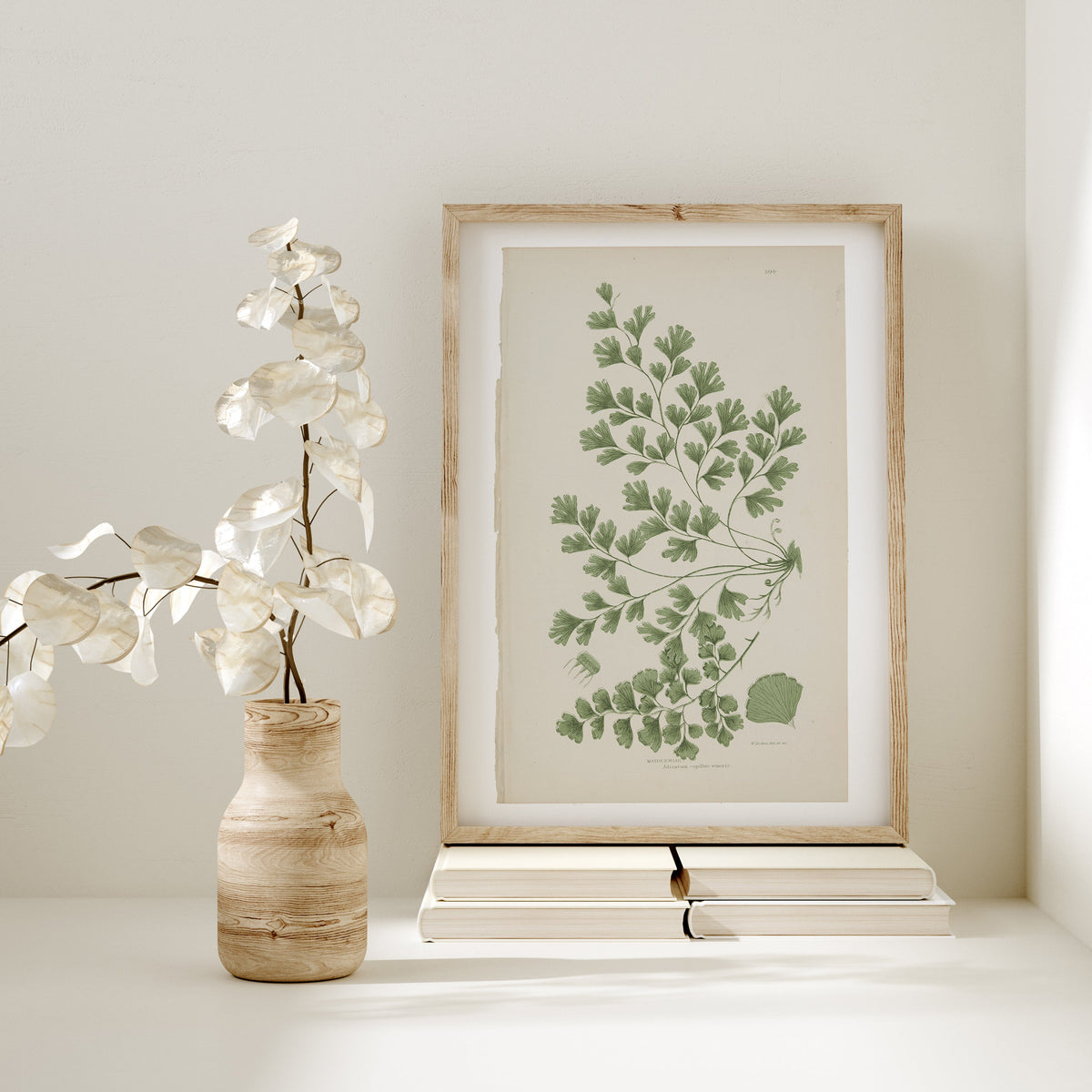 Antique Ferns Set of 4 In French Gray and Green