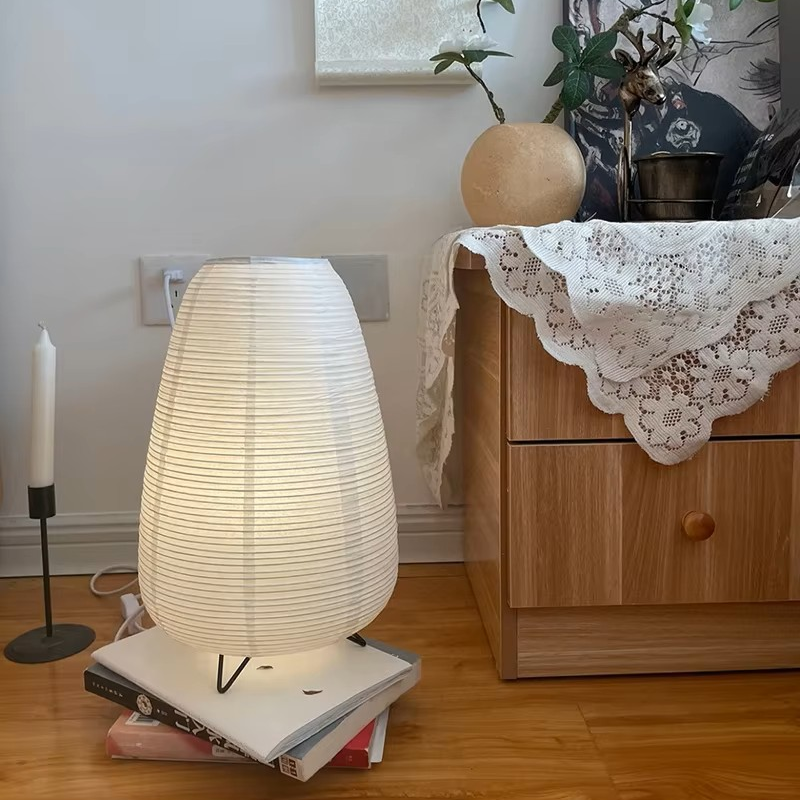 Teardrop Rice Paper Table Lamp | Minimalist Zen Desk Light