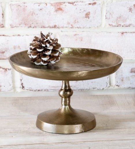 8"Antique Brass Cake Stand