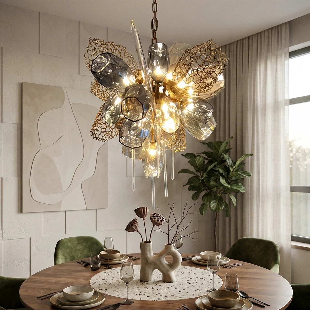 Britannica Luxury Stained Glass Chandelier