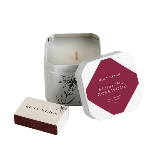 Petite bougie en étain - Bois de rose délicat
