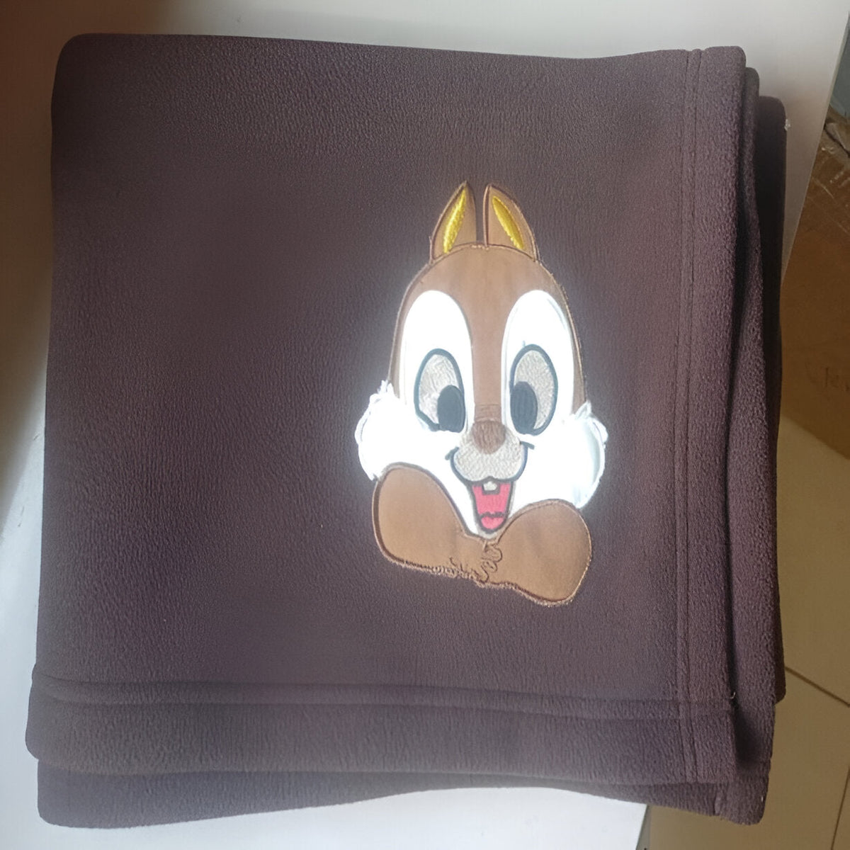 Bunny Chocolate Brown Knitted Cotton Baby Blanket