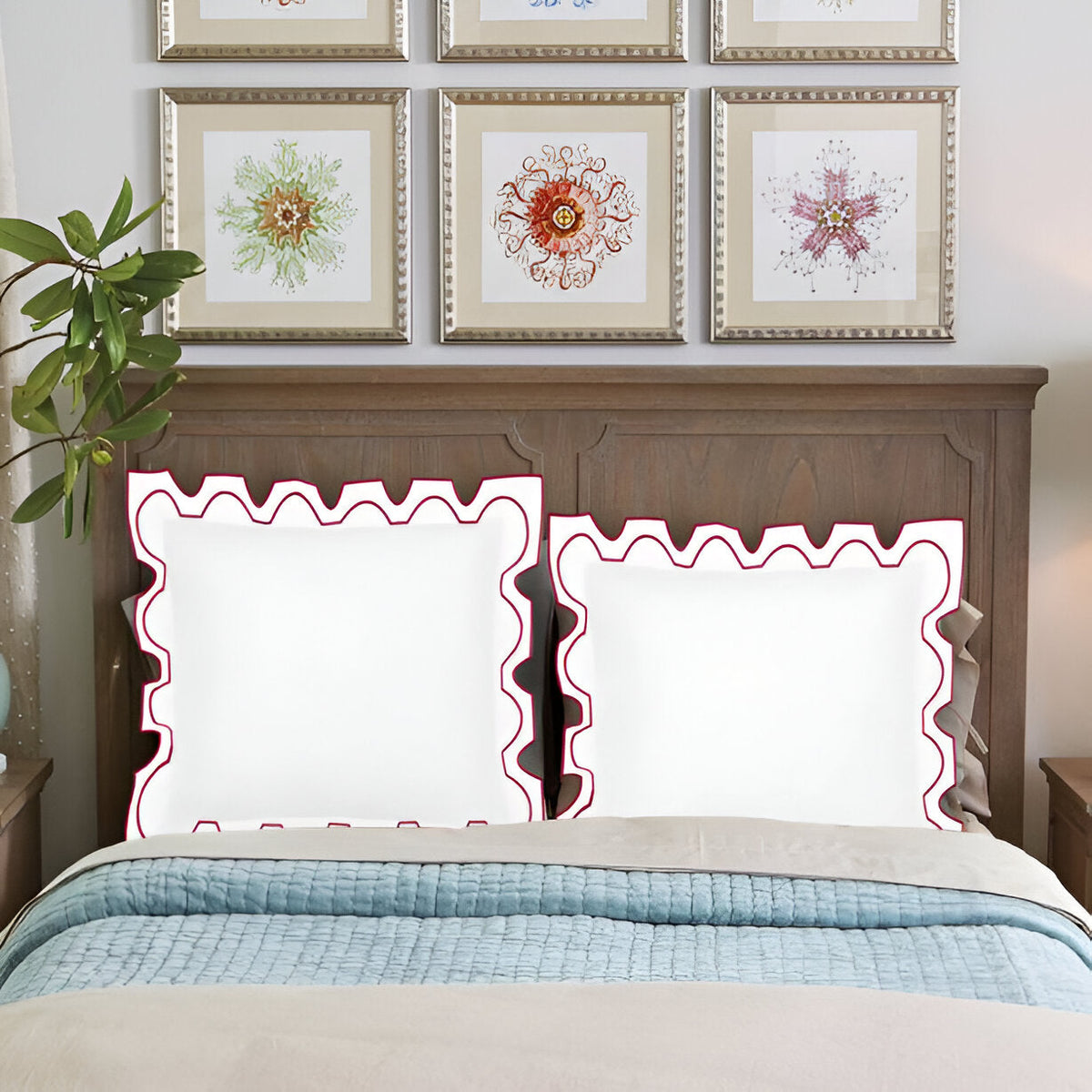 400TC Zig & Zag U Shape Embroidery Cotton Duvet Cover Set