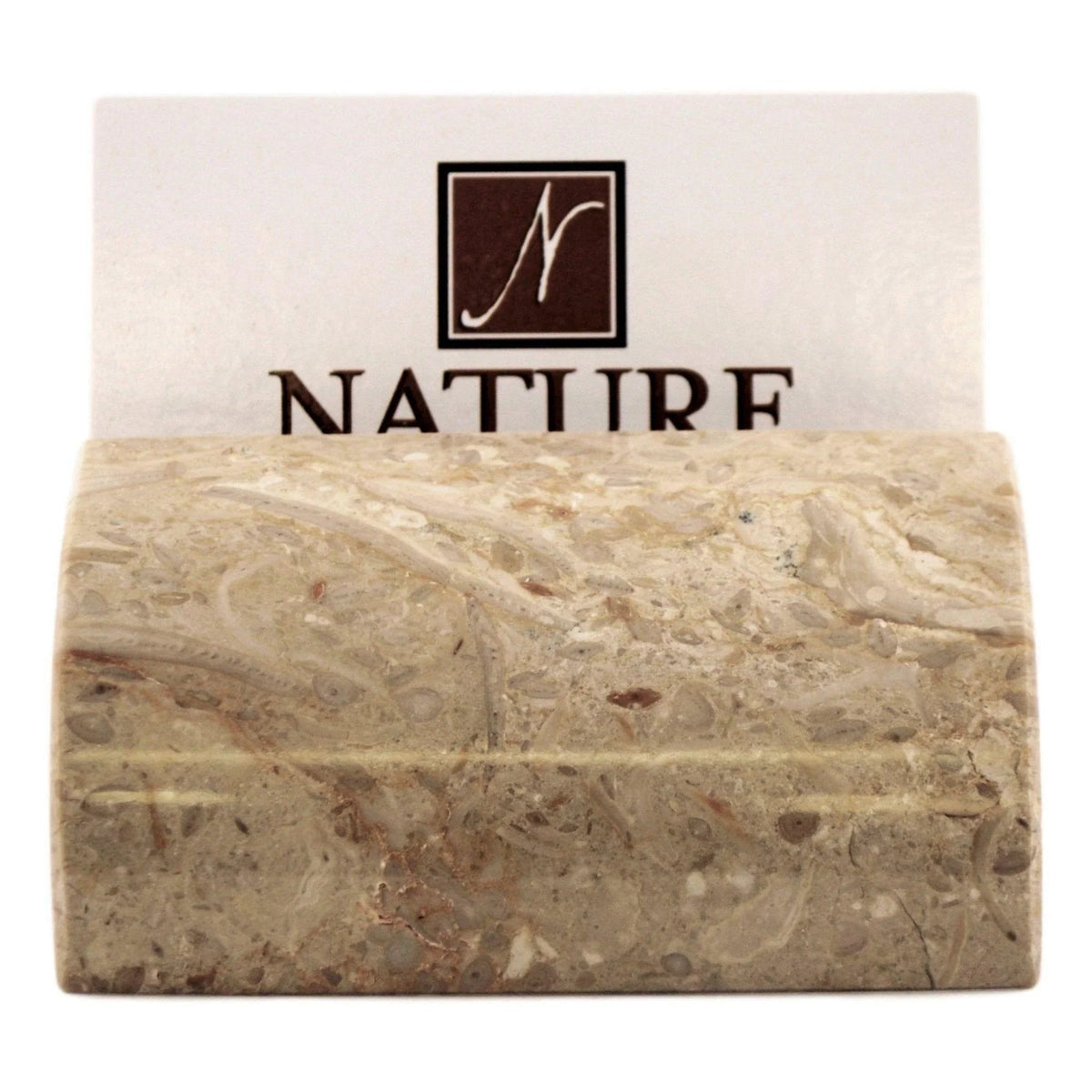 Business Card Stand of Beige Marble