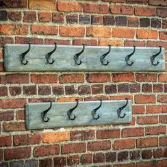 Rustic Recycled Pine Three Hooks Coat Rack