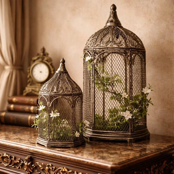 Cathedral Grace Metal Lantern Set (Set of 2)