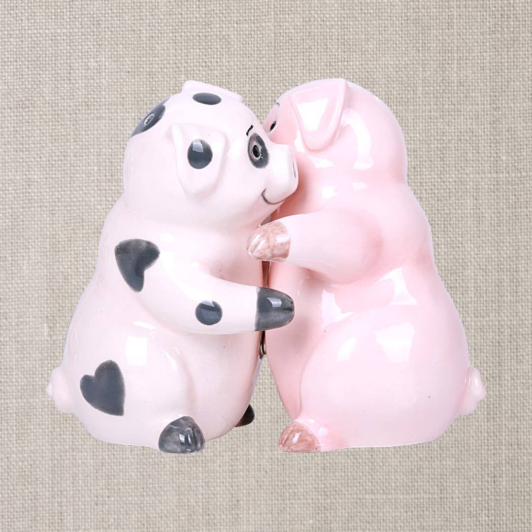 Hogging All the Love – Hugging Pig Salt & Pepper Shaker Set