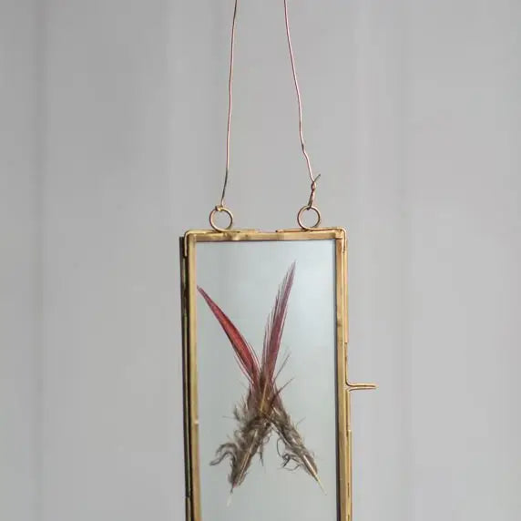 BRASS FRAME WITH HANGING LOOPS 2.5"X5"
