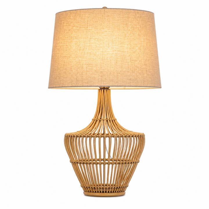 Havana Rattan Table Lamp with Jute Drum Shade