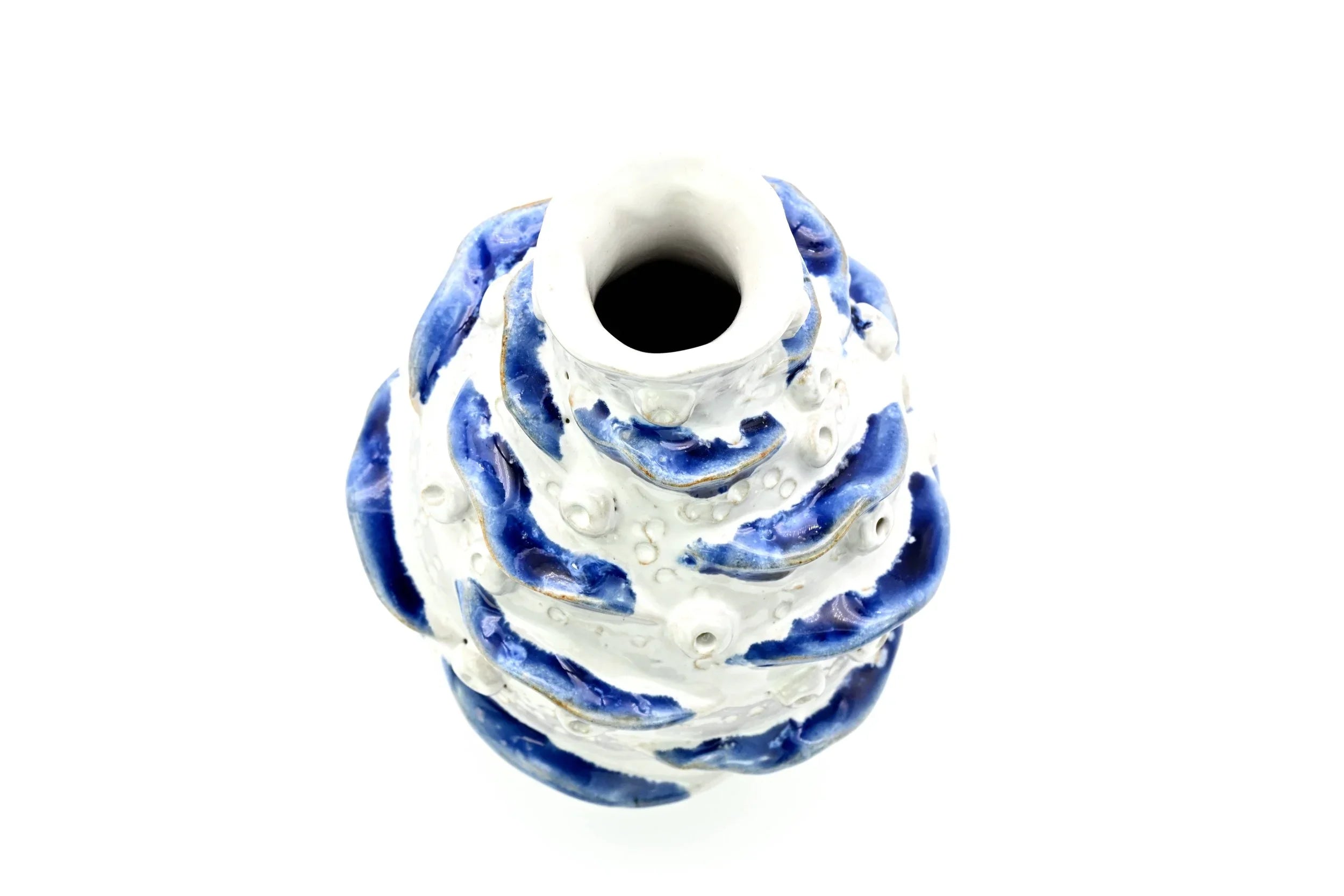 Tidal Reef Blue & White Seaweed Bud Vase