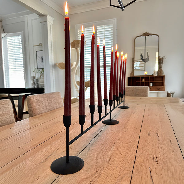 Matte Black 11-Taper Candle Holder