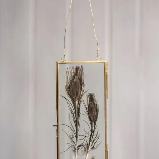 BRASS FRAME WITH HANGING LOOPS 4" X 10"