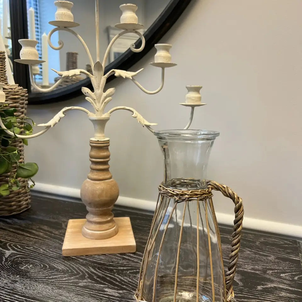 WILLOW WRAPPED GLASS PITCHER