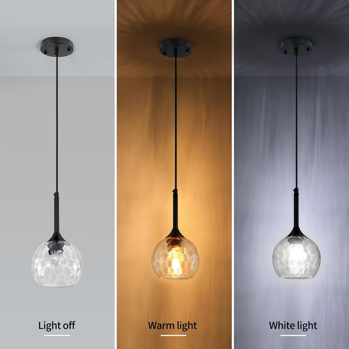 Hammered Glass Pendant Light
