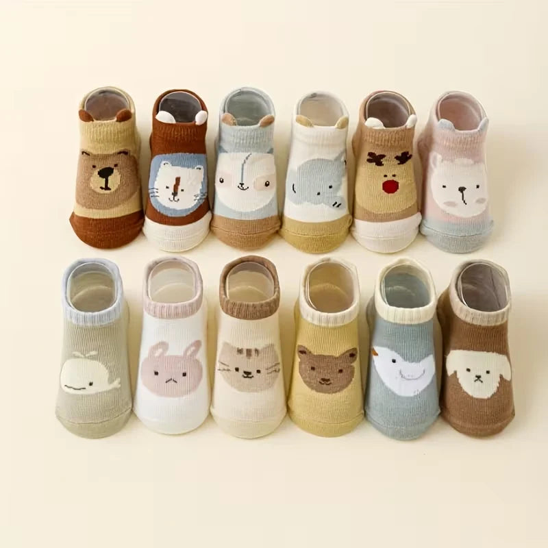 Tiny Treads Non-Slip Animal Socks (0–1 Year)