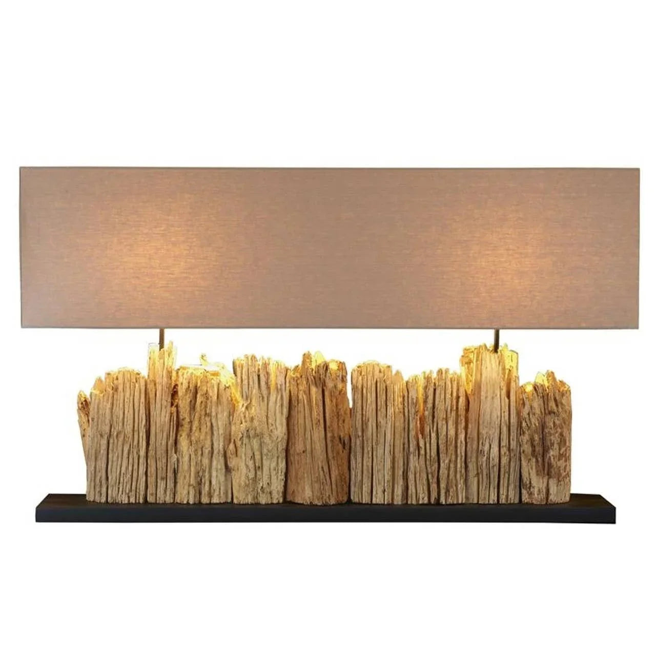 Sculpted Vine Table Lamp with Natural Jute Linen Shade