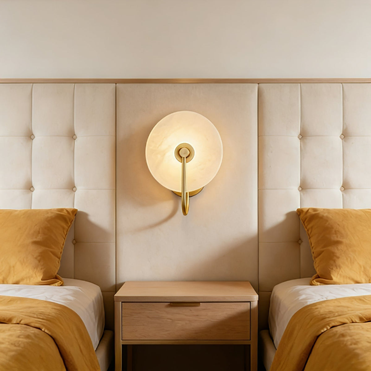 Celestial Round Alabaster Sconce