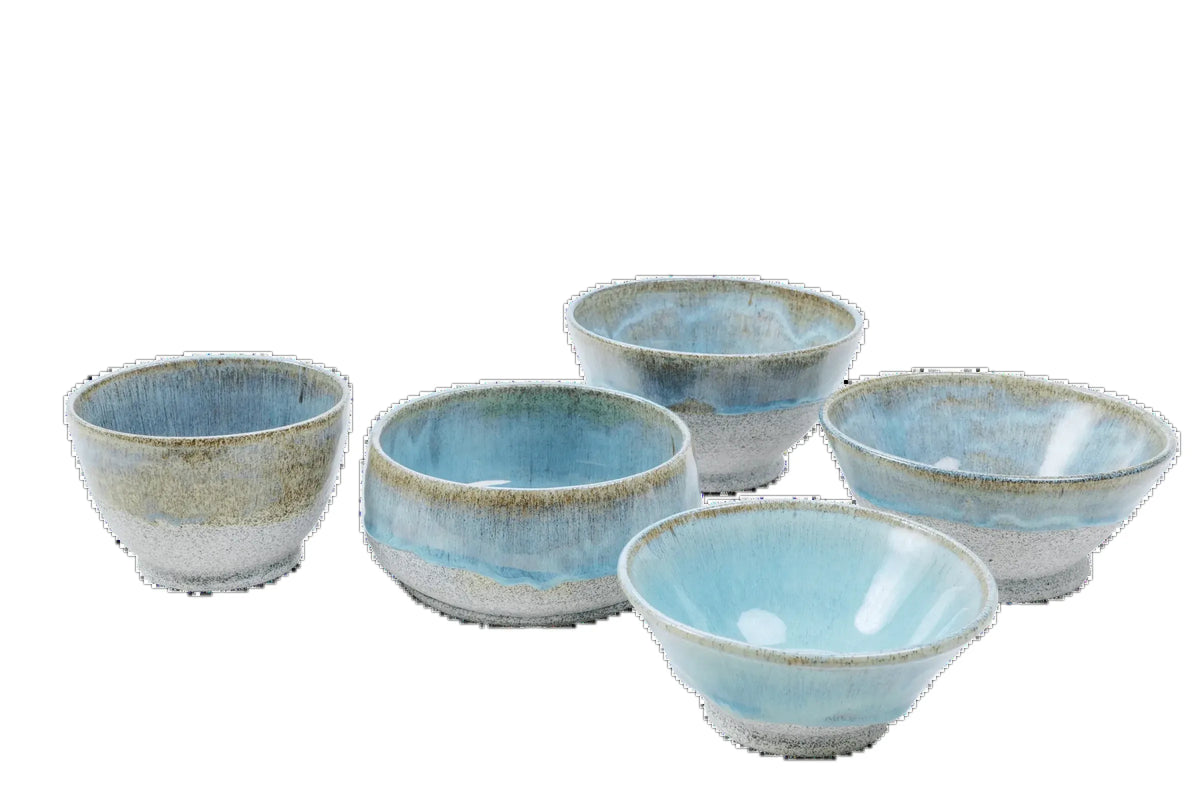 Blue Series Ceramic Bowls — Dragonfruit Clay, 4–8 oz