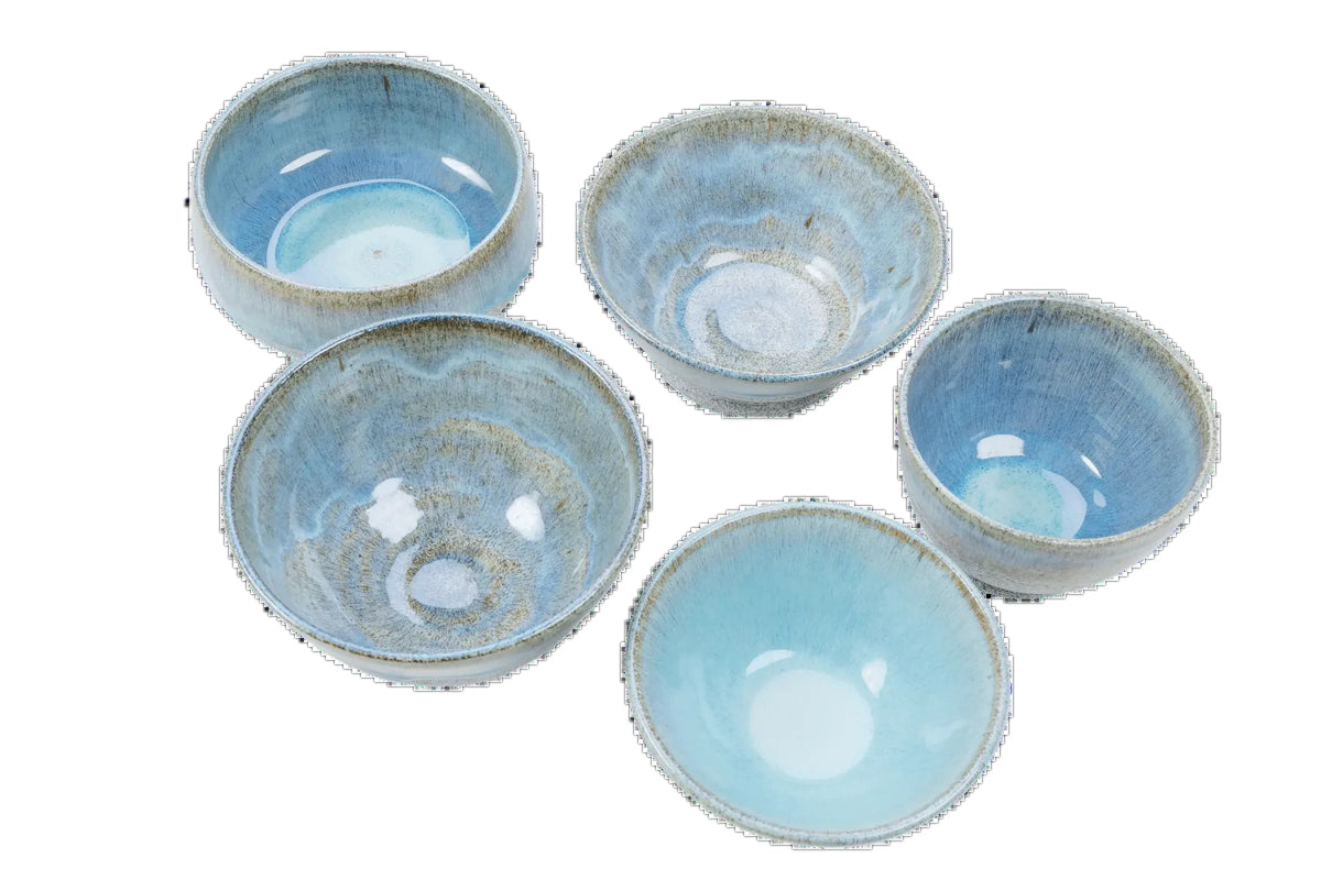 Blue Series Ceramic Bowls — Dragonfruit Clay, 4–8 oz