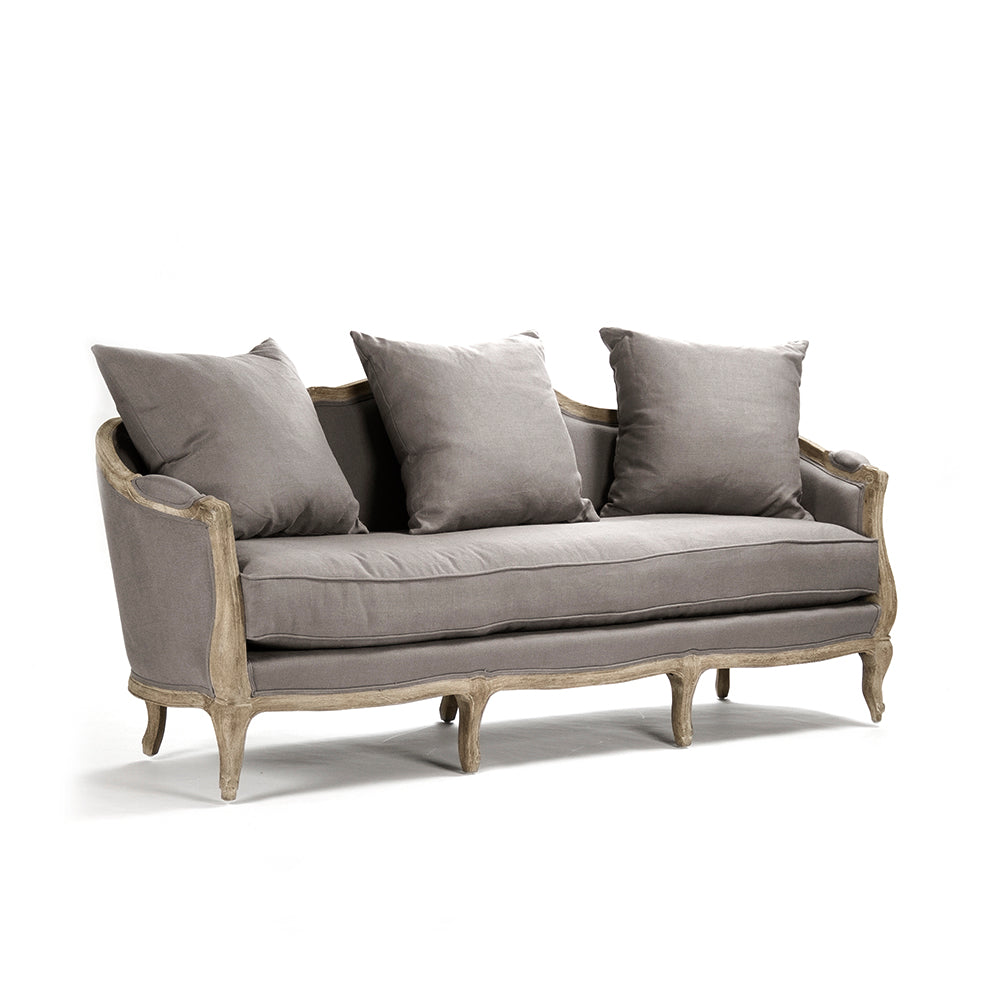 Maison Grey Linen Limed Oak Sofa