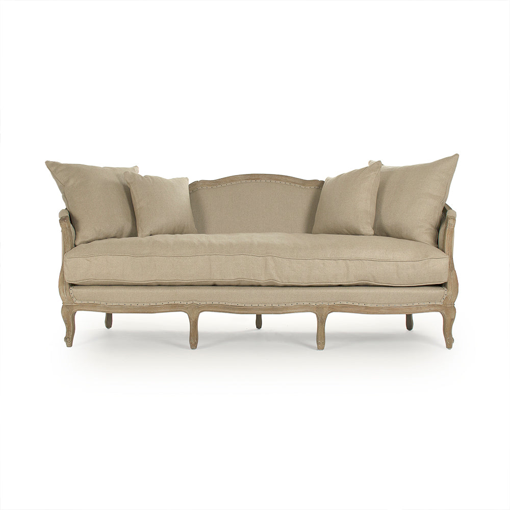 Maison Hemp Linen Limed Grey Oak Sofa