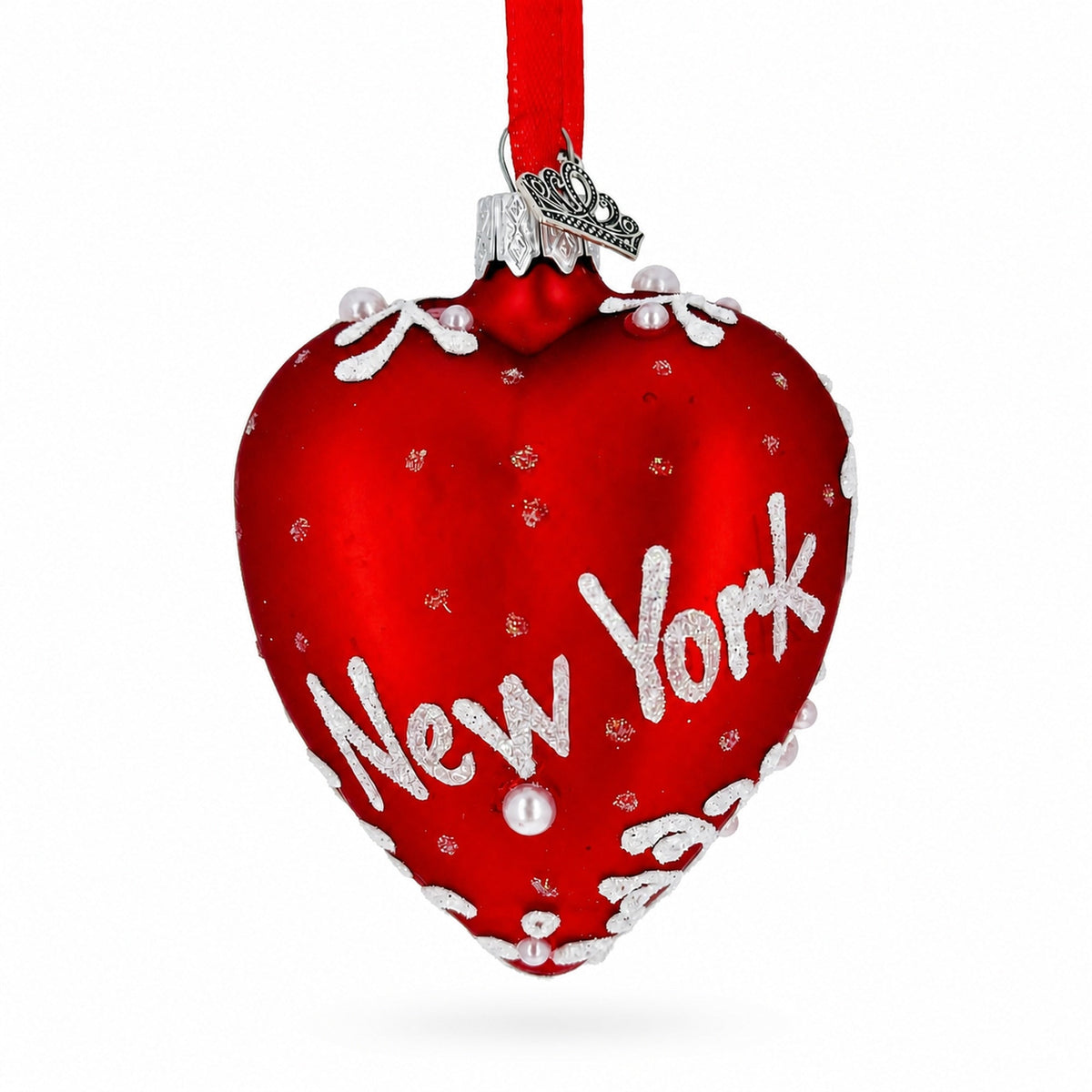 New York in my Heart Glass Christmas Ornament