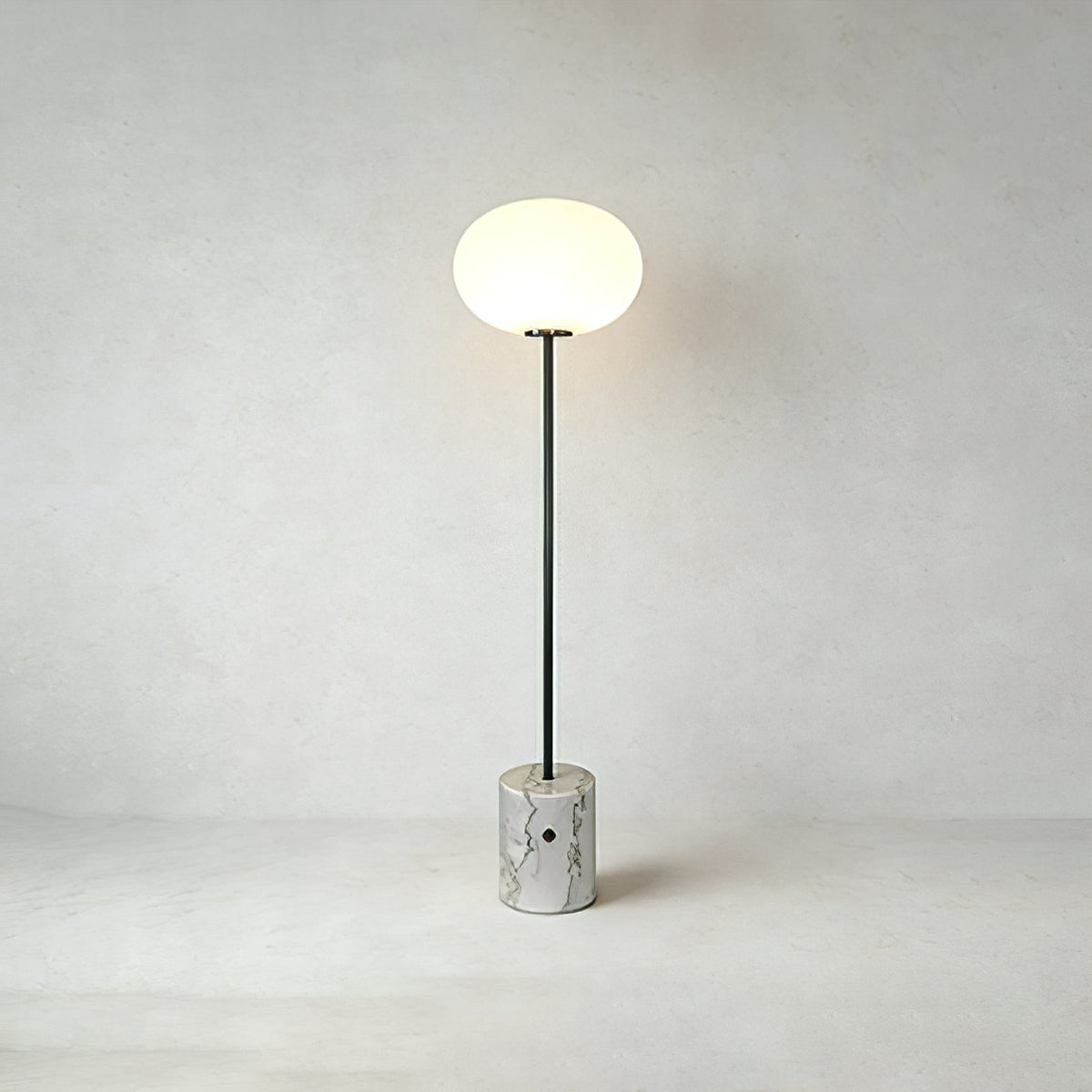 Chic Minimalist Round Marble Floor Light