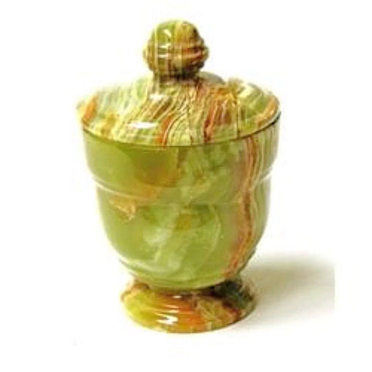 Classic Green Onyx Bathroom Canister | Cotton Ball Holder