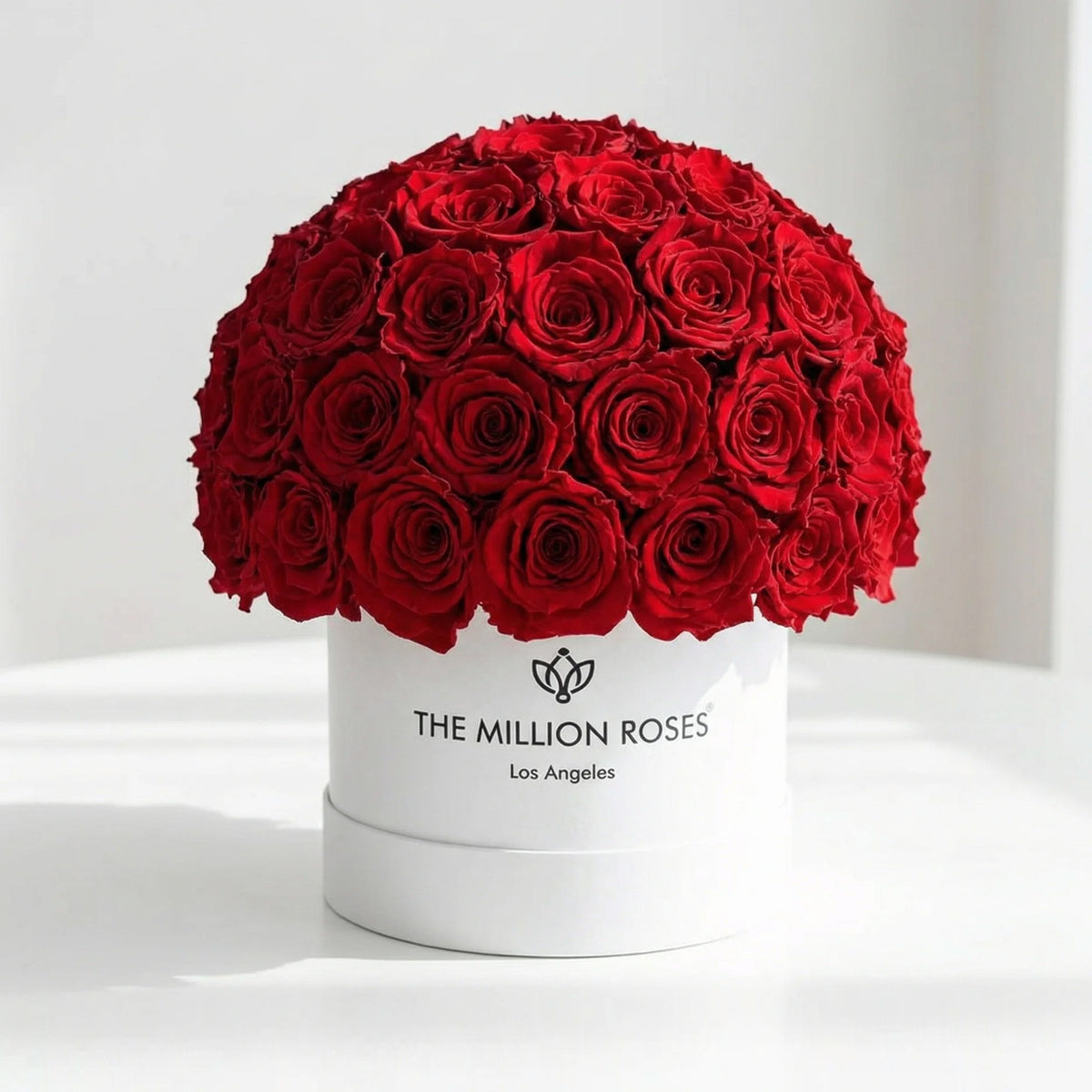 Scatola Superdome Bianca Classica | Rose Rosse