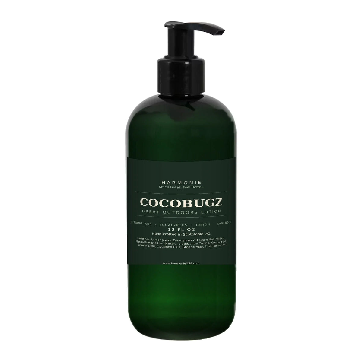 CocoBugz Great Outdoors Lotion, 12 oz — Lemongrass & Eucalyptus | Harmonie