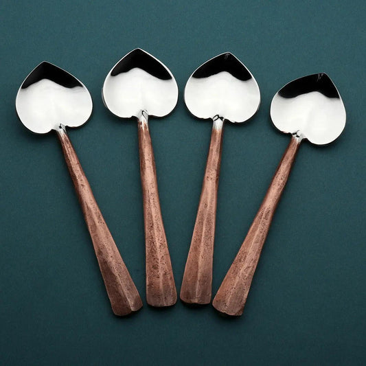 Copper Ridge Heart Coffee/Dessert Table Spoon 4 Pc. Set