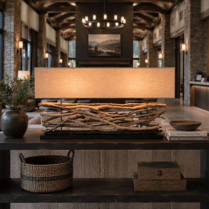 Extra Large Teak Sticks Lamp