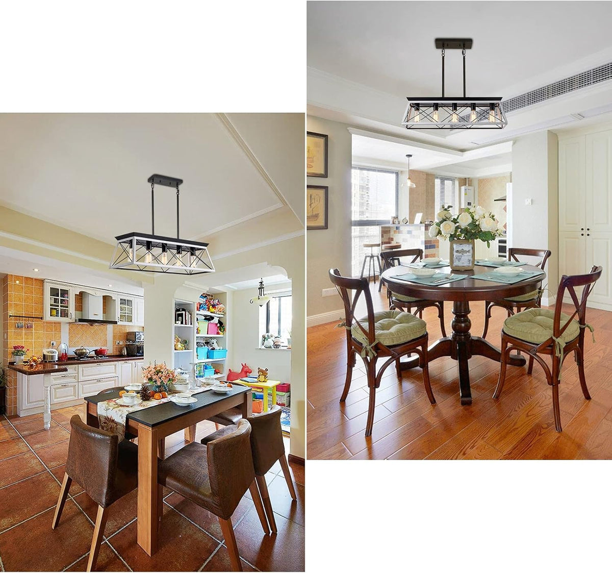 5-Light Farmhouse Pendant Linear Chandelier