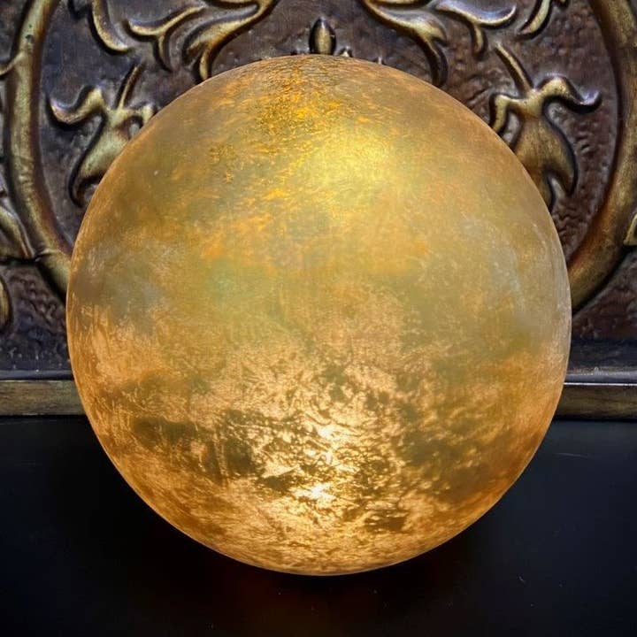 Sunglow Frosted Gold Glass Illuminated Globe 10 x 10 in