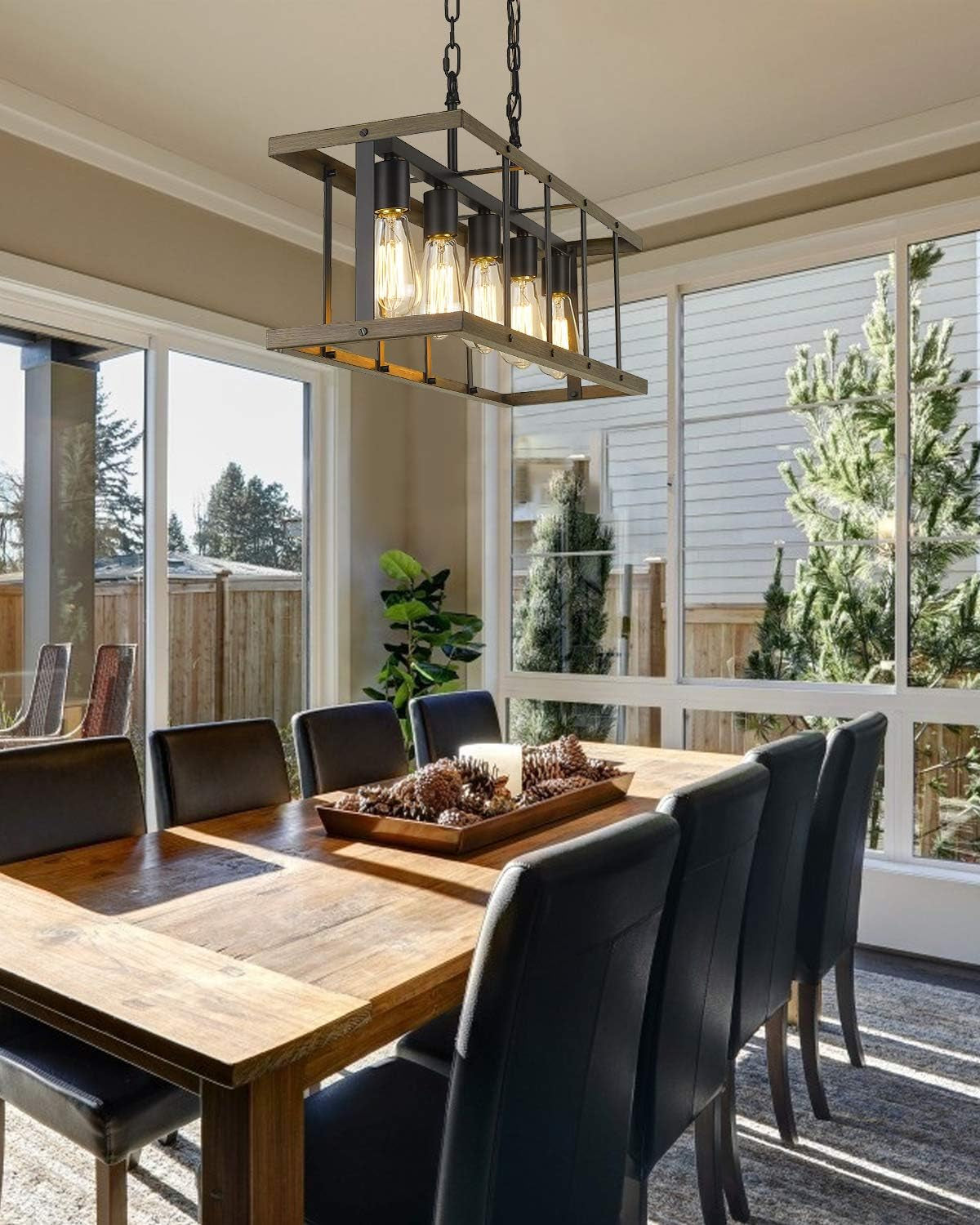 5 Light Farmhouse Linear Chandelier