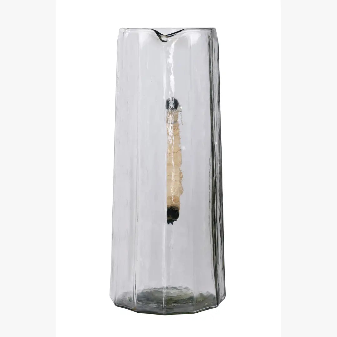 Natural Hammered Water Pitcher | Handcrafted Glass