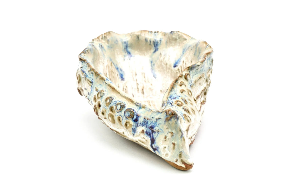 Handcrafted Oyster-Inspired Purple Ceramic Trinket Dish