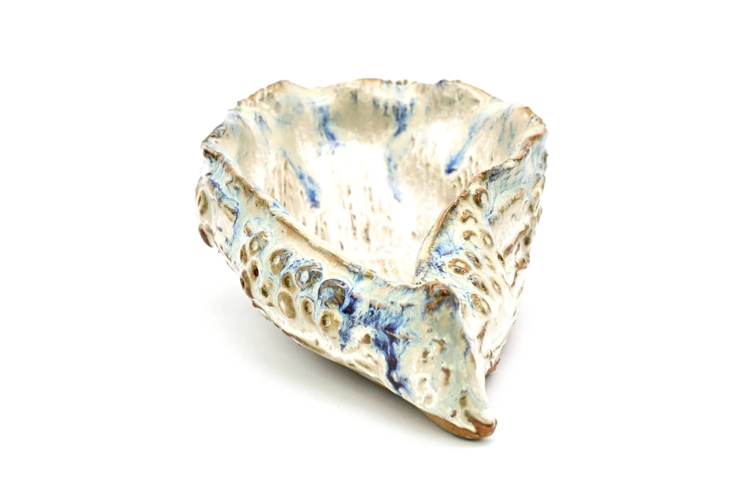 Handcrafted Oyster-Inspired Purple Ceramic Trinket Dish