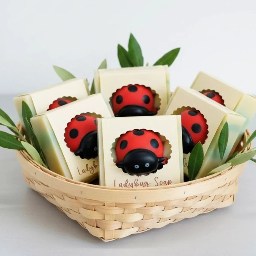 Ladybug Handmade Soap Bar for Kids – Vegan Cold Process Soap