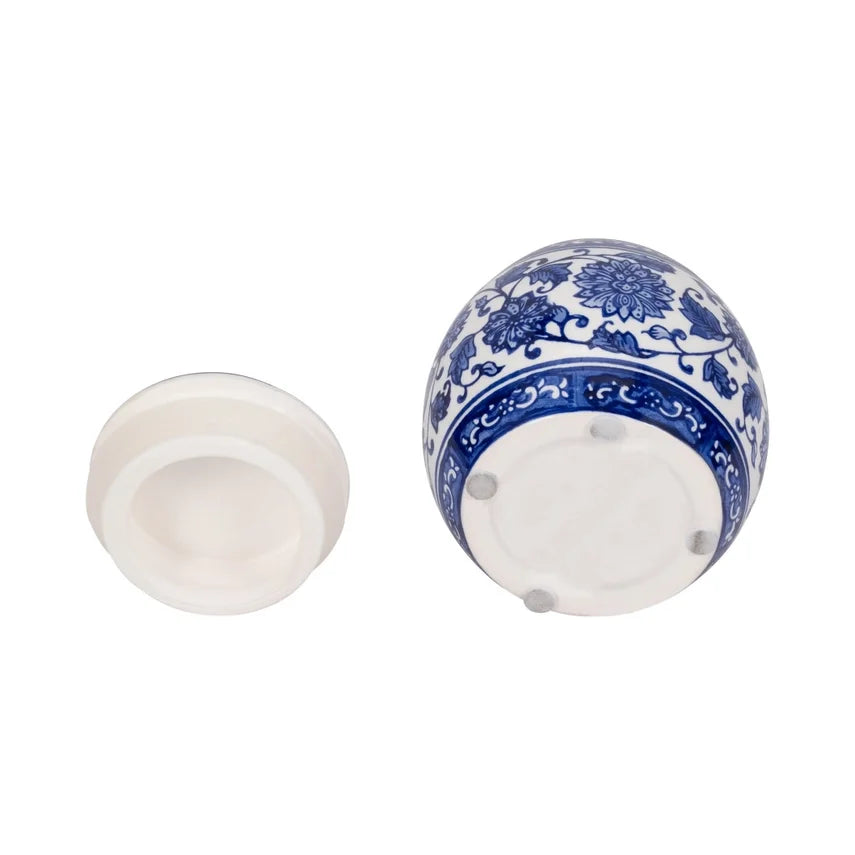 Blue/White Peony Chinoiserie Lidded Candle