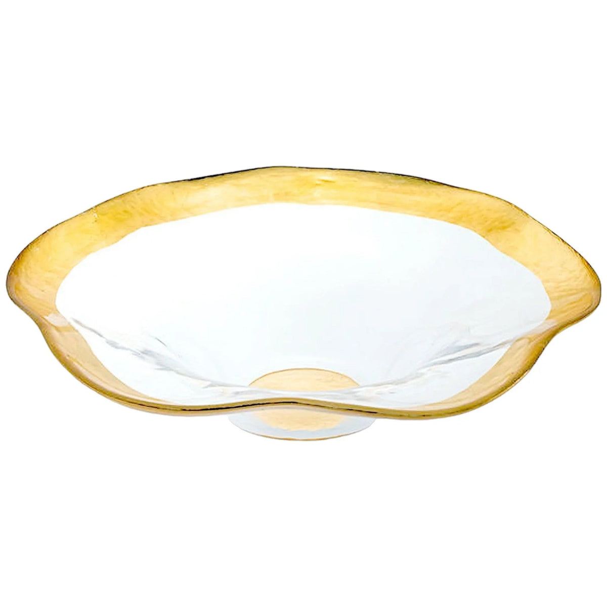 Decorative Bowl - Genuine Gold Leaf Plated 8-inch Wave Bowl