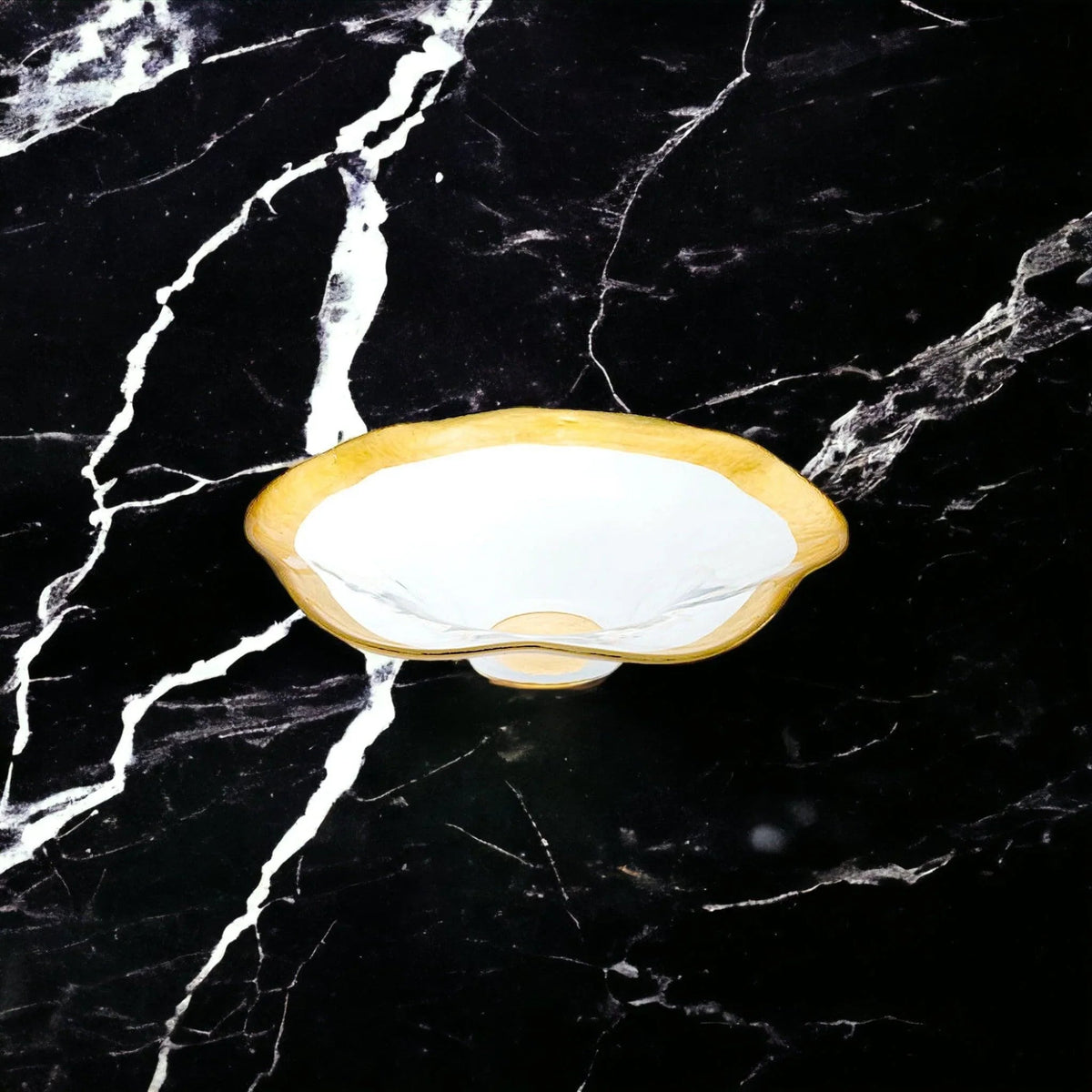 Decorative Bowl - Genuine Gold Leaf Plated 8-inch Wave Bowl