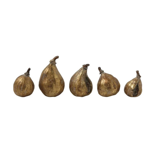 Figues décoratives dorées - Ensemble de 5