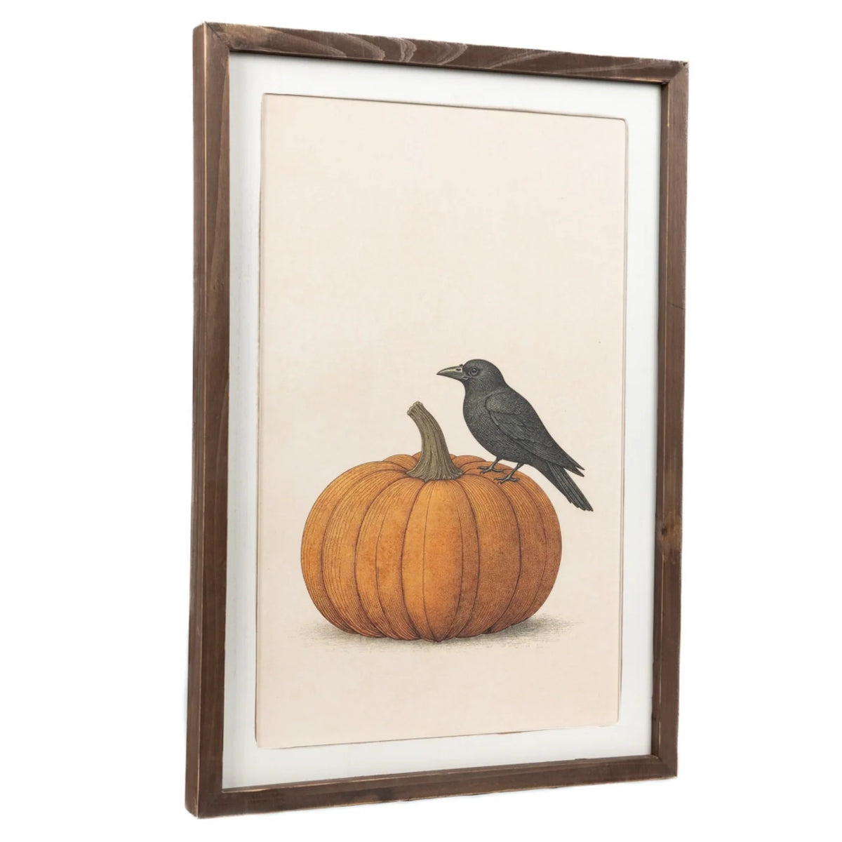 Double-Sided Decorative Frame - Floral Bouquet & Pumpkin with Crow | 17" x 24" x 1.5"