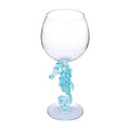 Coastal Seahorse 18 oz Shatterproof Acrylic Wine Glass