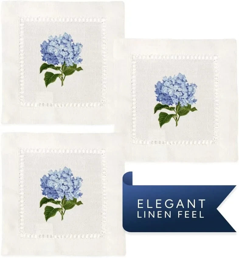 Hemstitch Napkins - Hydrangea (Set of 6)