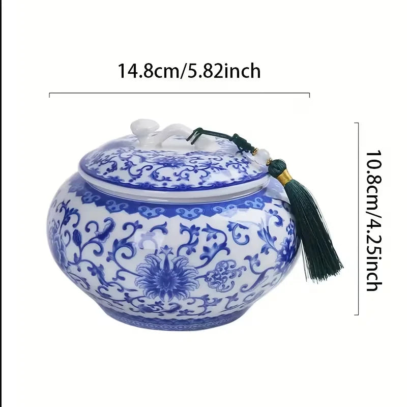 Ruyi Lotus Vine Chinoiserie Lidded Jar