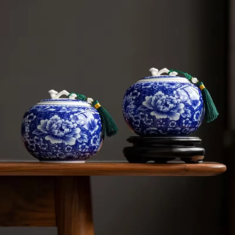 Ruyi and Peony Chinoiserie Porcelain Jar