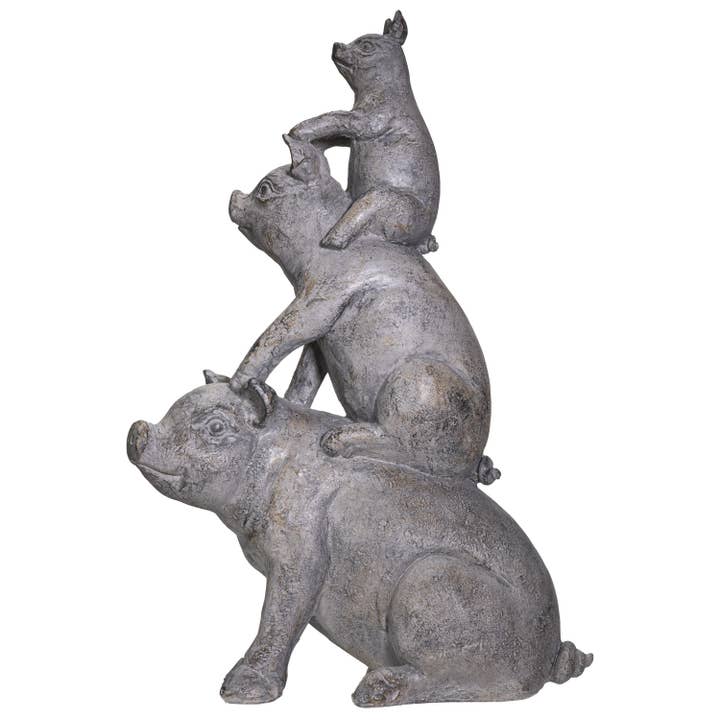 Stacked Farm House Pigs Figurine Pacific Trading 24.1 x 12.1 x 36.2 cm