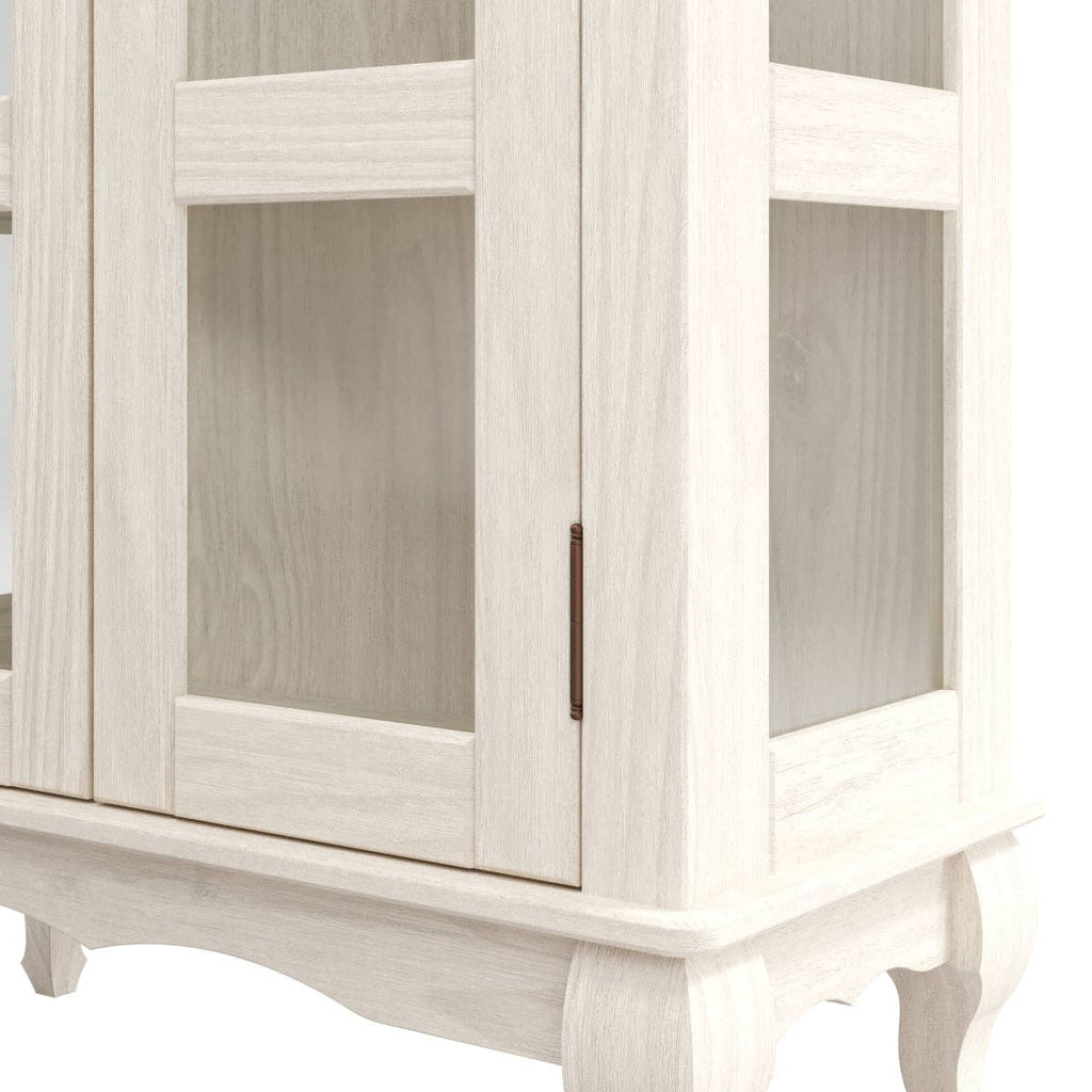 Pine Crafter Furniture Olive Range Solid Pine Wood Display Cabinet White